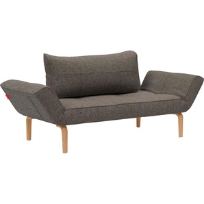 Schlafsofa INNOVATION LIVING ™ Zeal, 3-Sitzer mit mit verstellbaren Armlehnen, bequem, grau (denim grau), B:200cm H:61cm T:70cm, Web SOFT (100% Polyester), Web fein FLASHTEX (100% Polyester), Web grob TWIST (100% Polyester), Web fein NIST (96% Polyester,