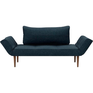 Schlafsofa INNOVATION LIVING ™ Zeal Designsofa mit verstellbaren Armlehnen, blau (tiefblau), B:200cm H:61cm T:70cm, Web SOFT (100% Polyester), Web fein FLASHTEX (100% Polyester), Web grob TWIST (100% Polypropylen), Web fein NIST (96% Polyester, 4%