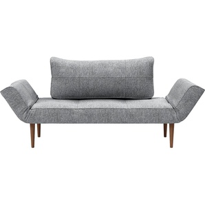 Schlafsofa INNOVATION LIVING ™ Zeal Designsofa mit verstellbaren Armlehnen, grau (granite), B:200cm H:61cm T:70cm, Web SOFT (100% Polyester), Web fein FLASHTEX (100% Polyester), Web grob TWIST (100% Polypropylen), Web fein NIST (96% Polyester, 4% Leinen),