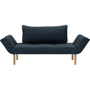 Schlafsofa INNOVATION LIVING ™ Zeal, blau (tiefblau), B:200cm H:61cm T:70cm, Web SOFT (100% Polyester), Web fein FLASHTEX (100% Polyester), Web grob TWIST (100% Polypropylen), Web fein NIST (96% Polyester, 4% Leinen), Sofas, im Scandinavian Design, Stem