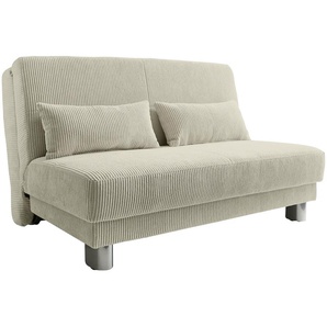 Schlafsofa INOSIGN Gina, beige (ecru), B:120cm H:86cm T:195cm, Sofas, mit einem Handgriff vom Sofa zum Bett