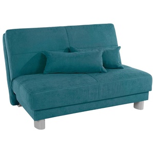 Schlafsofa INOSIGN Gina, blau (türkis), B:120cm H:86cm T:195cm, Sofas, mit einem Handgriff vom Sofa zum Bett