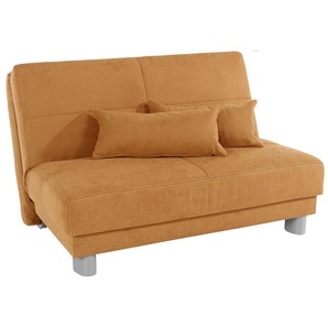 Schlafsofa INOSIGN Gina, orange (mango), B:120cm H:86cm T:195cm, Sofas, mit einem Handgriff vom Sofa zum Bett