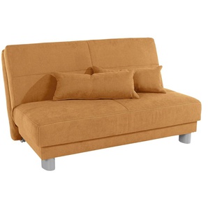 Schlafsofa INOSIGN Gina, orange (mango), B:140cm H:86cm T:195cm, Sofas, mit einem Handgriff vom Sofa zum Bett