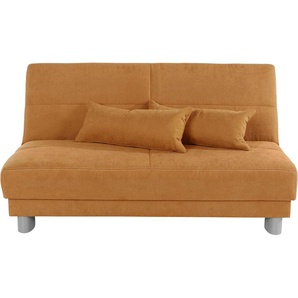 Schlafsofa INOSIGN Gina, orange (mango), B:160cm H:86cm T:195cm, Sofas, mit einem Handgriff vom Sofa zum Bett