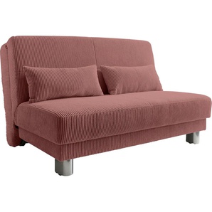 Schlafsofa INOSIGN Gina, orange (terrakotta), B:160cm H:86cm T:195cm, Sofas, mit einem Handgriff vom Sofa zum Bett