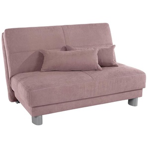 Schlafsofa INOSIGN Gina, rosa (flamingo), B:120cm H:86cm T:195cm, Sofas, mit einem Handgriff vom Sofa zum Bett