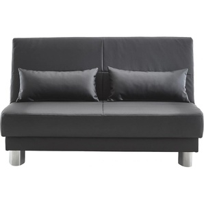 Schlafsofa INOSIGN Gina, schwarz, B:140cm T:195cm, 100% PU, Sofas, mit einem Handgriff vom Sofa zum Bett