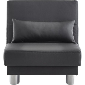 Schlafsofa INOSIGN Gina, schwarz, B:80cm T:195cm, 100% PU, Sofas, mit einem Handgriff vom Sofa zum Bett