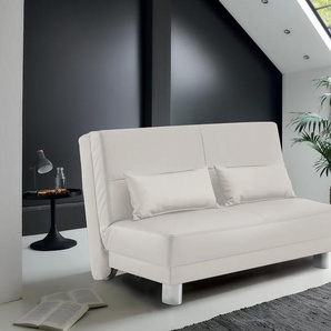 Schlafsofa INOSIGN Gina, weiß, B:140cm T:195cm, 100% PU, Sofas, mit einem Handgriff vom Sofa zum Bett