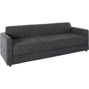 Schlafsofa INOSIGN Kelly Sofas Gr. B/H/T: 226cm x 78cm x 86cm, grau (dunkelgrau) Topper inklusive; mit Federkern, Bezug ist abnehmbar