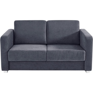 Schlafsofa INOSIGN Mia, grau (anthrazit), B:159cm H:88cm T:87cm, 92% Polyester, 8% Nylon, Sofas, mit 2 Einzelauszügen als Längsschläfer