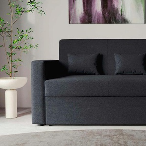 Schlafsofa INOSIGN Ravena, Breite 146 cm, mit Bettfunktion Sofas Gr. B/H/T: 146cm x 86cm x 94cm, Webstoff, grau (dunkelgrau) kompaktes 2-Sitzer Sofa, Webstoff, Cord