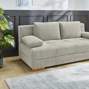 Schlafsofa JOCKENHÖFER GRUPPE Calli, als Dauerschläfer geeignet, braun (braun, beige), B:205cm T:110cm, Korpus: 95% Polyester, 5% Nylon, Kissen: 45% Polyacryl, 24% Viscose, 19% Polyester, Sofas, mit Tonnentaschenfederkern+Wellenfederung im Sitz+Rücken,