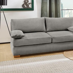 Schlafsofa JOCKENHÖFER GRUPPE Derby Sofas Gr. B/T: 201cm x 110cm, Dauerschläfer geeignet,Topper,Tonnentaschenfederkern Sitz u.Rücken,Bettkasten, grau Dauerschläfer geeignet,Topper,Tonnentaschenfederkern Sitz u.Rücken