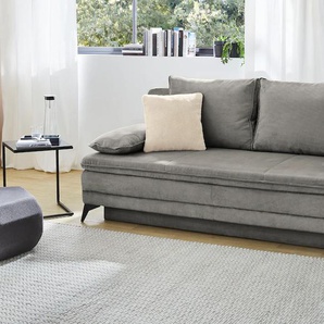 Schlafsofa JOCKENHÖFER GRUPPE Laurin, grau, B:202cm T:105cm, Korpus: 100% Polyester, Kissen: 100% Polyester, Sofas, als Dauerschläfer geeignet, Bettfunktion und Stauraum/Bettkasten