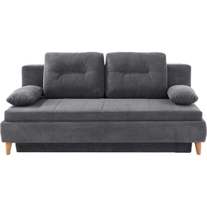 Schlafsofa JOCKENHÖFER GRUPPE Maja, Dauerschlafsofa Sofas Gr. B/T: 207cm x 110cm, Cord, grau Wende-Federkernmatratze, Liegefläche 160x200 cm, Bettkasten Bestseller