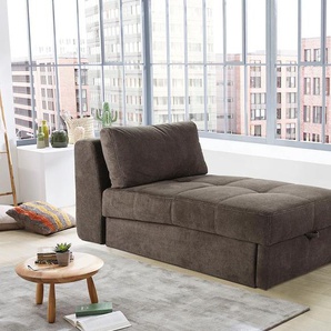 Schlafsofa JOCKENHÖFER GRUPPE Robin, braun, B:93cm H:78cm T:167cm, Luxus-Microfaser (92% Polyester, 8% Nylon), Sofas, Bettfunktion und Bettkasten, mit Federkern und loser Rückenkissen