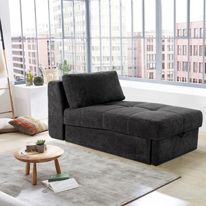 Schlafsofa JOCKENHÖFER GRUPPE Robin, schwarz, B:93cm H:78cm T:167cm, Luxus-Microfaser (92% Polyester, 8% Nylon), Sofas, Bettfunktion und Bettkasten, mit Federkern und loser Rückenkissen