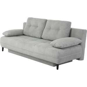 Schlafsofa JOCKENHÖFER GRUPPE Til Sofas Gr. B/T: 206cm x 98cm, Cord, grau (hellgrau) Wellenschaumpolster,mit Gästebettfunktion und StauraumBettkasten