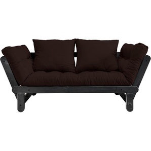 Schlafsofa KARUP DESIGN Beat, braun, Gestell: schwarz, Sofas, inkl. Futonmatratze