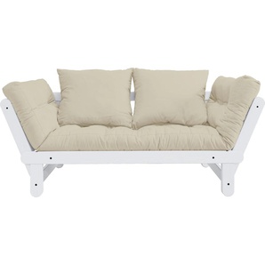 Schlafsofa KARUP DESIGN Beat Sofas Gr. Gestellfarbe weiß, beige Einzelsofas inkl. Futonmatratze