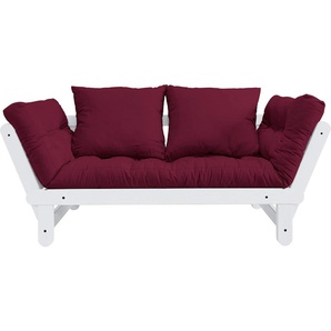 Schlafsofa KARUP DESIGN Beat Sofas Gr. Gestellfarbe weiß, bunt (bordeauxrot) inkl. Futonmatratze