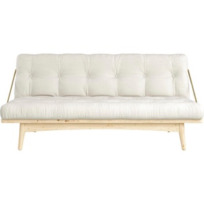 Schlafsofa KARUP DESIGN Folk, beige (natur), B:190cm H:90cm T:130cm, 80% Baumwolle + 20% polyester, Sofas, aus massiven Kiefernholz, inkl. Futonmatratze