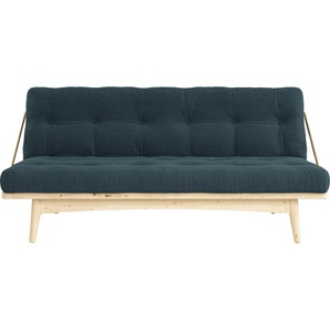 Schlafsofa KARUP DESIGN Folk, blau (hellblau), B:190cm H:90cm T:130cm, 100% Polyester, Sofas, aus massiven Kiefernholz, inkl. Futonmatratze