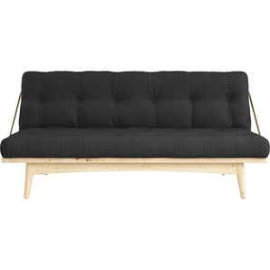 Schlafsofa KARUP DESIGN Folk, grau (dunkelgrau), B:190cm H:90cm T:130cm, 80% Baumwolle + 20% polyester, Sofas, aus massiven Kiefernholz, inkl. Futonmatratze