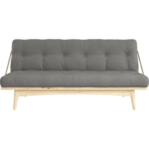 Schlafsofa KARUP DESIGN Folk, grau, B:190cm H:90cm T:130cm, 80% Baumwolle + 20% polyester, Sofas, aus massiven Kiefernholz, inkl. Futonmatratze