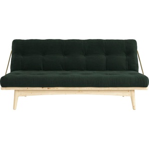 Schlafsofa KARUP DESIGN Folk, grün, B:190cm H:90cm T:130cm, 100% Polyester, Sofas, aus massiven Kiefernholz, inkl. Futonmatratze