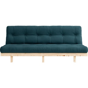 Schlafsofa KARUP DESIGN Lean Sofas Gr. B/H/T: 190cm x 73cm x 99cm, Baumwollmix, blau (petrolblau) mit Bettfunktion und Futonmatratze