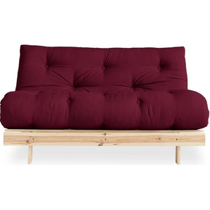 Schlafsofa KARUP DESIGN Roots, rot (bordeaux), B:140cm, Sofas, inkl. Futonmatratze, Liegefläche 140x200 cm