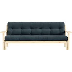 Schlafsofa KARUP DESIGN Unwind Sofas Gr. B/H/T: 190 cm x 14 cm x 92 cm, Polyester, blau (pale blue) Einzelsofas Mit Holzstruktur, inkl. Futonmatratze, Liegefläche 130x190 cm