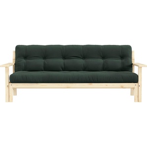 Schlafsofa KARUP DESIGN Unwind Sofas Gr. B/H/T: 190 cm x 14 cm x 92 cm, Polyester, grün (seaweed) Einzelsofas Mit Holzstruktur, inkl. Futonmatratze, Liegefläche 130x190 cm