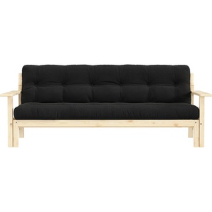 Schlafsofa KARUP DESIGN Unwind Sofas Gr. B/H/T: 190 cm x 14 cm x 92 cm, Polyester, schwarz (charcoal) Einzelsofas Mit Holzstruktur, inkl. Futonmatratze, Liegefläche 130x190 cm