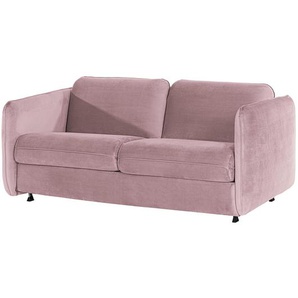 Schlafsofa KAYLA mit Matratze Pink Samt Ravi 194 x 86 x 104cm Skandi