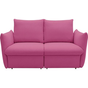 Schlafsofa LOOKS BY WOLFGANG JOOP LOOKS XII Sofas Gr. B/H/T: 180 cm x 100 cm x 97 cm, Struktur grob, Mit Bettfunktion, rosa Einzelsofas mit Bettfunktion, Kissenoptik, Boxspring-Polsterung