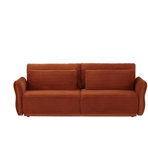 Schlafsofa mit Bettkasten Palermo - orange - Materialmix - 228 cm - 94 cm - 113 cm | Möbel Kraft