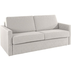 Schlafsofa PLACES OF STYLE GOLDPOINT 182cm, Dauerschläfer, Liegefläche 140/200 cm Sofas Gr. B/H/T: 182 cm x 85 cm x 100 cm, Struktur, beige (sand) Einzelsofas 3-Sitzer mit Bettfunktion, Bonell-Federkernmatratze