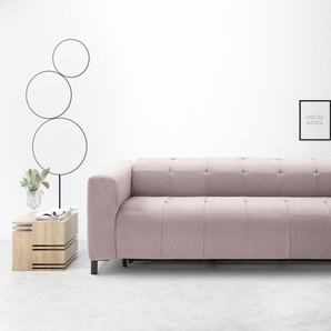 Schlafsofa PLACES OF STYLE Termini ; als Dauerschläfer geeignet durch hochwertigen Faltbeschlag Sofas Gr. B/H/T: 190 cm x 69 cm x 104 cm, Samtvelours, Breite 190cm, Standard PUR Schaum RG-35, rosa (altrosé) Einzelsofas drei Breiten und 3