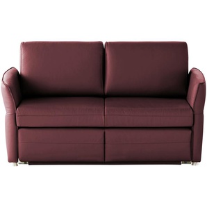 Schlafsofa mit Sitz- und Rückenbezug aus Echtleder Nancy ¦ rot ¦ Maße (cm): B: 160 H: 89 T: 85