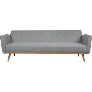 Schlafsofa SALESFEVER Sofas Gr. B/H/T: 212 cm x 79 cm x 85 cm, Polyester, grau (hellgrau) Einzelsofas Knopfheftung an der Rückenfläche