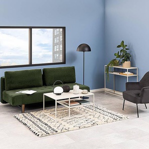 Schlafsofa Somero Grün Cord 200 x 83 x 105cm Modern