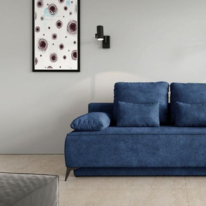 Schlafsofa WERK2 Indira, blau (nachtblau), B:206cm H:97cm T:98cm, 100% Polyester, Sofas, 2-Sitzer Sofa & Schlafcouch