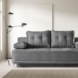 Schlafsofa WERK2 Madrid, grau, B:200cm H:93cm T:93cm, 100% Polyester, Sofas, 2-Sitzer Sofa & Schlafcouch