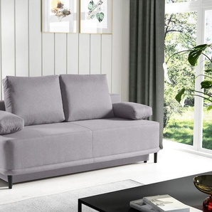 Schlafsofa WERK2 Street, silber, B:200cm H:93cm T:93cm, 100% Polyester, Sofas, 2-Sitzer Sofa und Schlafcouch mit Federkern & Bettkasten