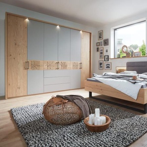 Schlafzimmer Barino, Balkeneiche/Lack taupe, Schrank mit Schubkästen