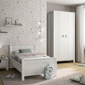 Schlafzimmer-Set GAMI Schlafzimmermöbel-Sets Gr. ohne Matratze, B/H: 90 cm x 200 cm, braun (eiche helvezia gebleicht) Komplett Schlafzimmer